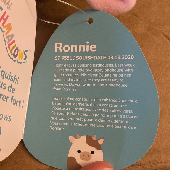 NWT 7.5” Ronnie the cow Squishmallow - Picture 5 of 5